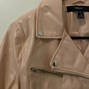 NWT - never worn. Faux leather pink jacket